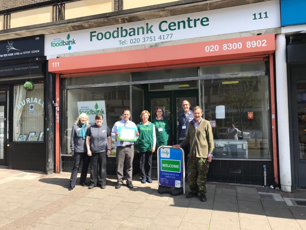 Staff at Bromley Borough Foodbank Centre in Orpington